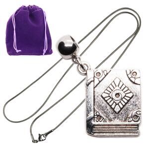 Antique Style Story Pendant Necklace, Silver Tone Tiny Story Charm Jewelry